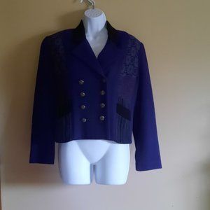 Rich Purple wool jacekt with detail patchwork